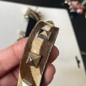 Versace belt with silver stud and it has a zebra pattern very furry beautiful Versace | Accessories | Versace Belt With Silver Stud And It  main image 3